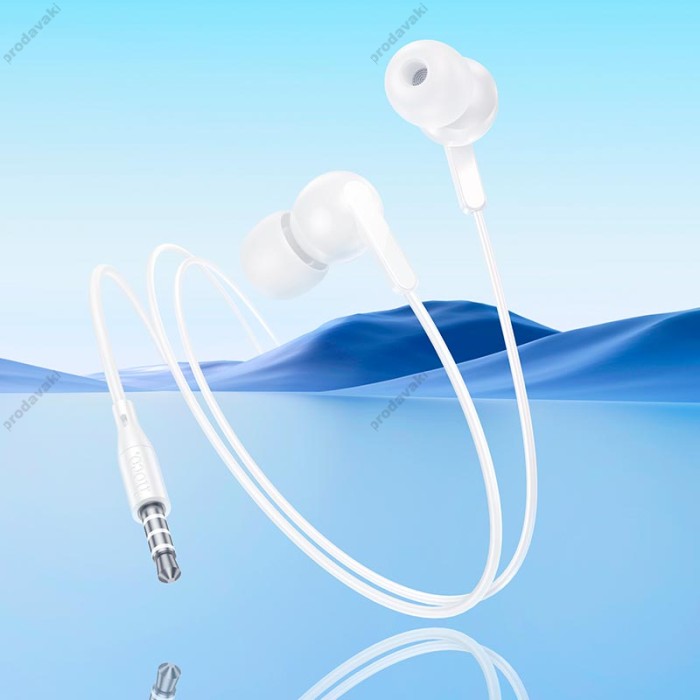 Дротові навушники Hoco M124 Wide universal earphones with microphone 3.5mm White