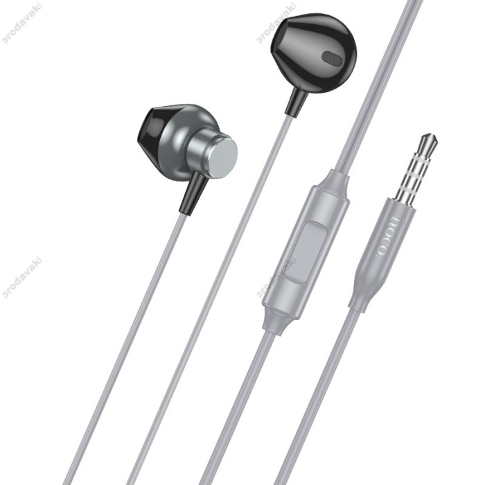 Дротові навушники Hoco M125 Smart metal universal earphones with microphone 3.5mm Metal-grey