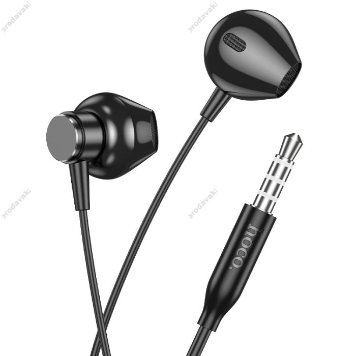 Дротові навушники Hoco M125 Smart metal universal earphones with microphone 3.5mm Black