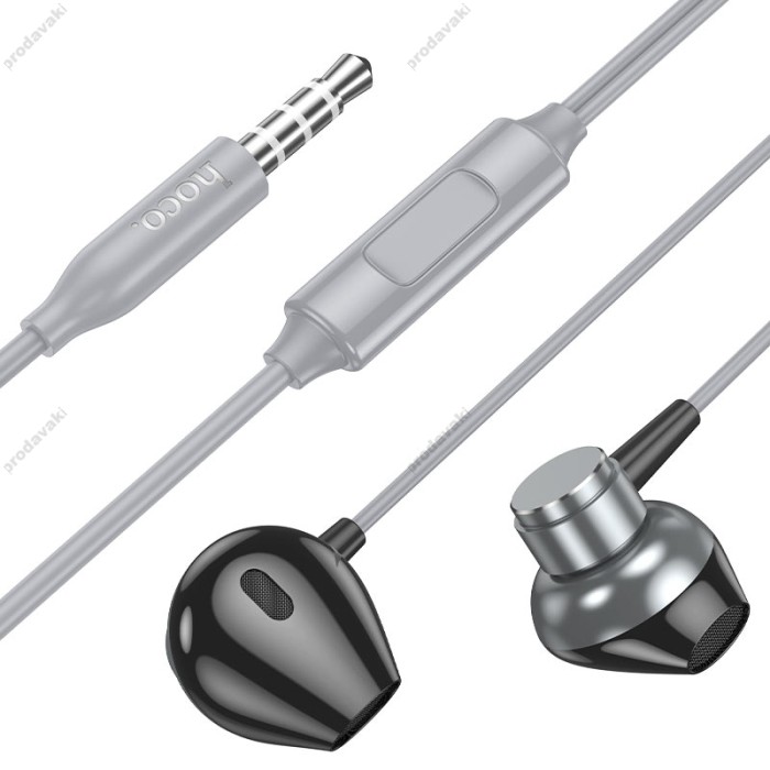 Дротові навушники Hoco M125 Smart metal universal earphones with microphone 3.5mm Metal-grey