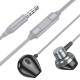Дротові навушники Hoco M125 Smart metal universal earphones with microphone 3.5mm Metal-grey