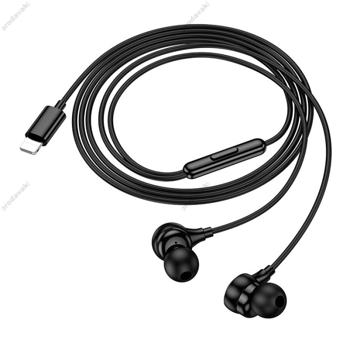 Дротові навушники HOCO M116 Benevolent universal digital earphones with microphone Lightning Black