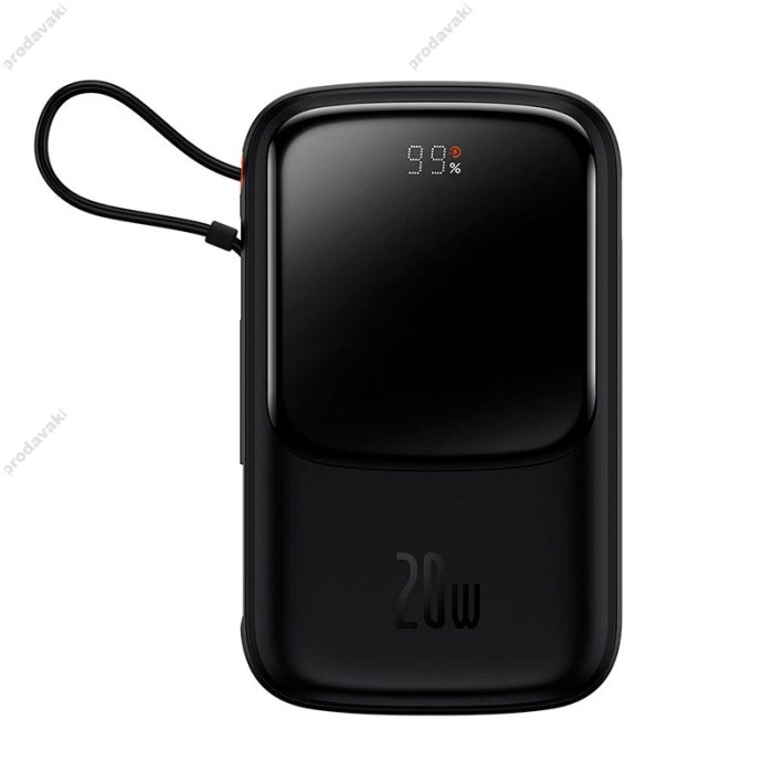 Повербанк портативний акумулятор Power bank Baseus Qpow Pro Digital Display (Lightning Cable) 20W 10000 mAh Black PPQD020001