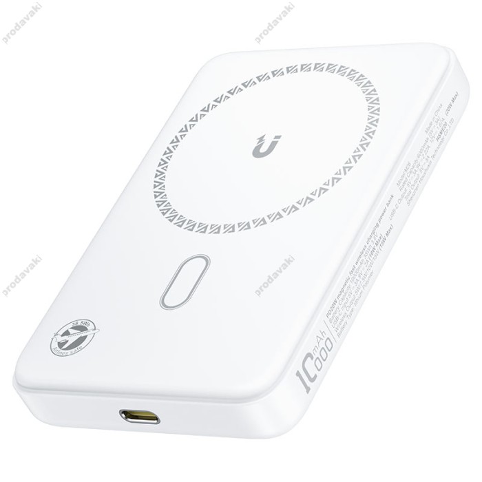 Повербанк портативний акумулятор Power bank Acefast M26 fast wireless charging MagSafe магнітний 20W 10000 mAh White