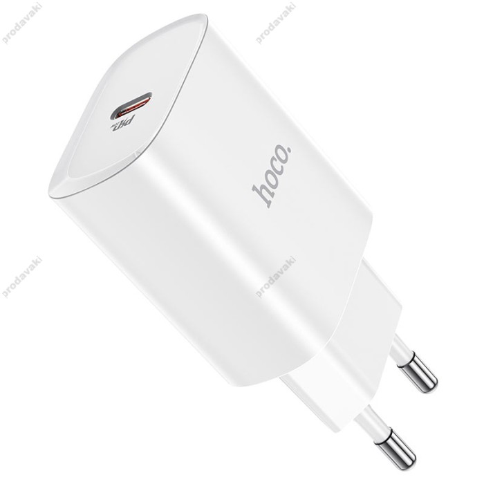 Мережевий зарядний пристрій HOCO N14 Smart single port Type-C to Lightning 20W White