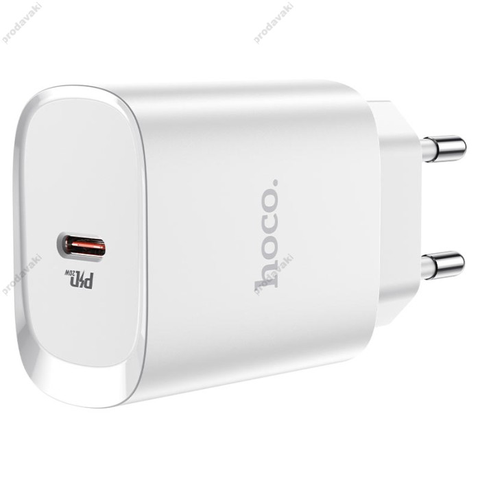 Мережевий зарядний пристрій HOCO N14 Smart single port Type-C to Lightning 20W White