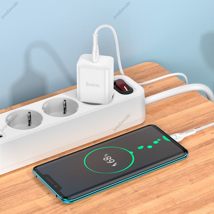 Мережевий зарядний пристрій HOCO N27 Innovative Type-C Cable 20W White