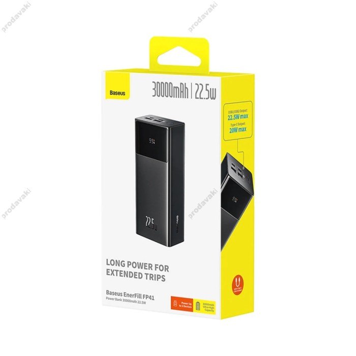 Повербанк портативний акумулятор Power Bank Baseus EnerFill FP41 22.5W 30000 mAh Black E0027K00