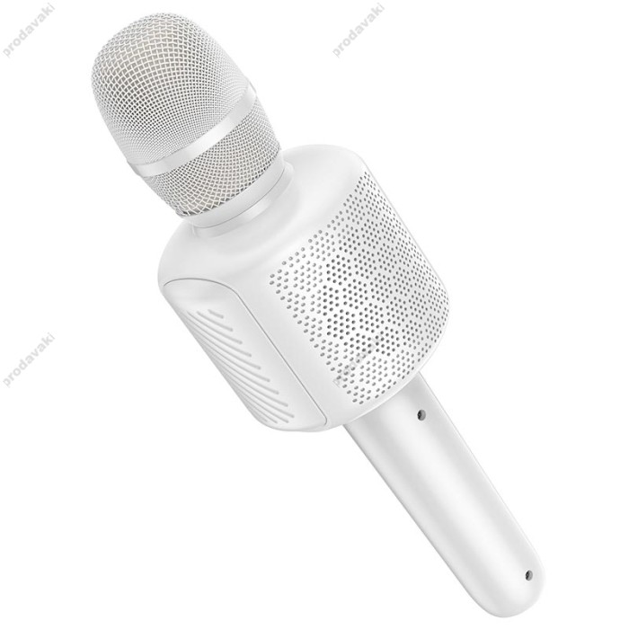 Портативна колонка-мікрофон HOCO L24 Shine karaoke microphone BT5.4, USB/TF/AUX RGB BT 5.4 White