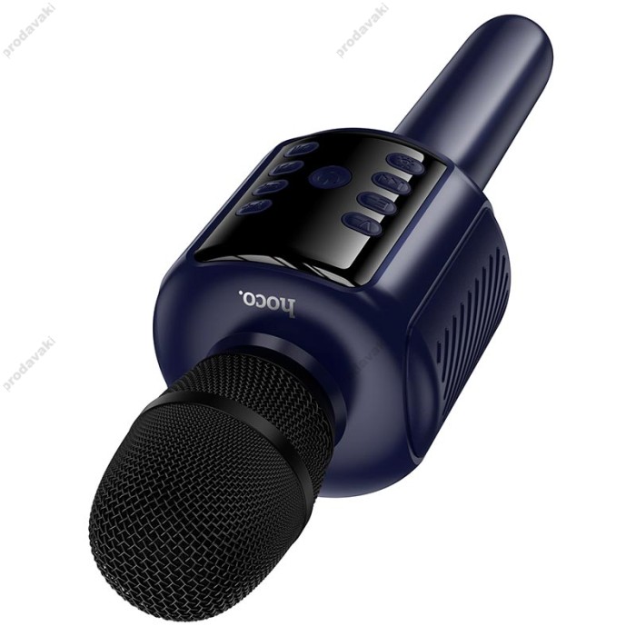 Портативна колонка-мікрофон HOCO L24 Shine karaoke microphone BT5.4, USB/TF/AUX RGB BT 5.4 Blue