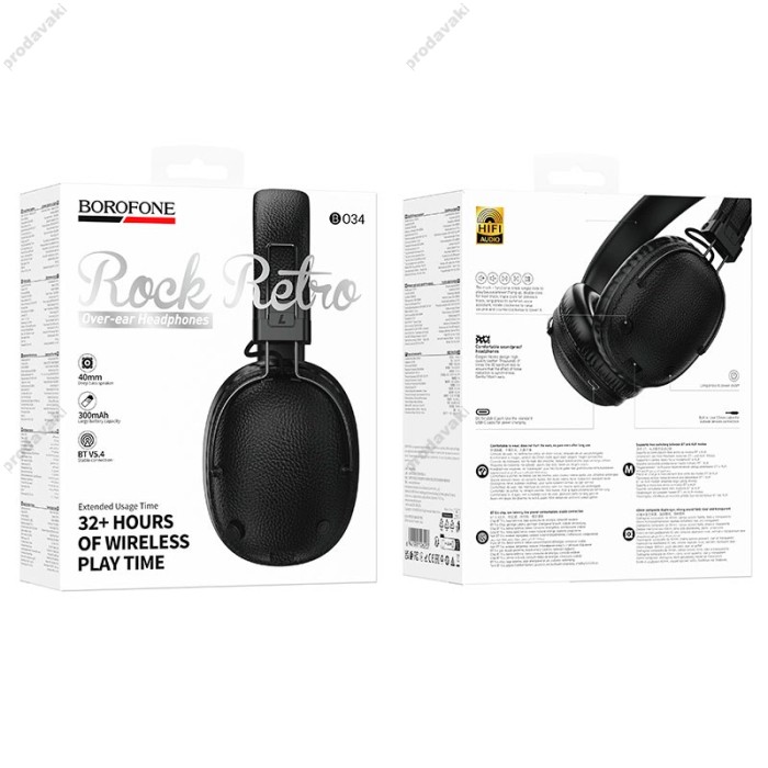 Бездротові Bluetooth навушники BOROFONE BO34 Suenos headset BT 5.4 Black