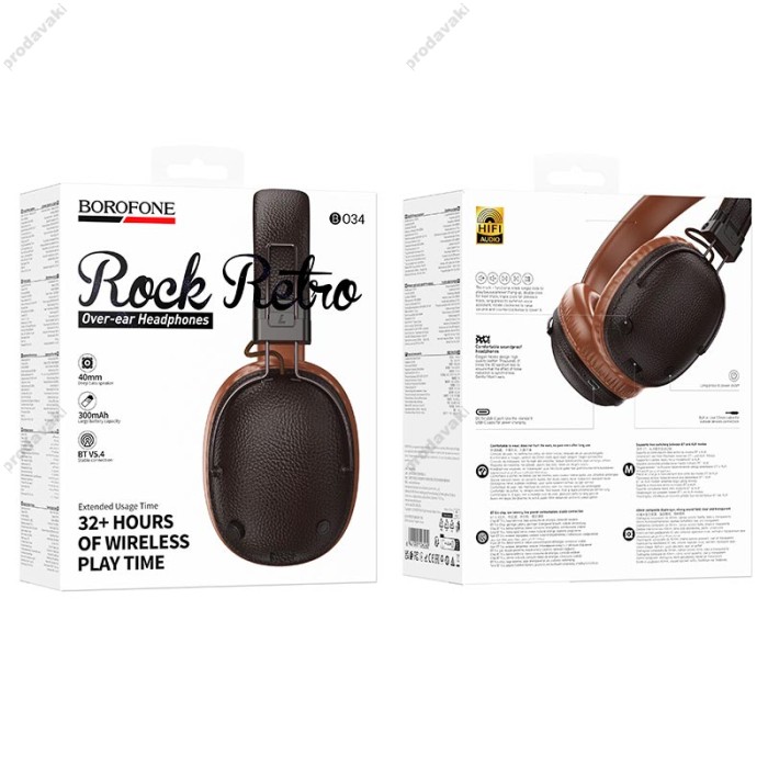 Бездротові Bluetooth навушники BOROFONE BO34 Suenos headset BT 5.4 Brown
