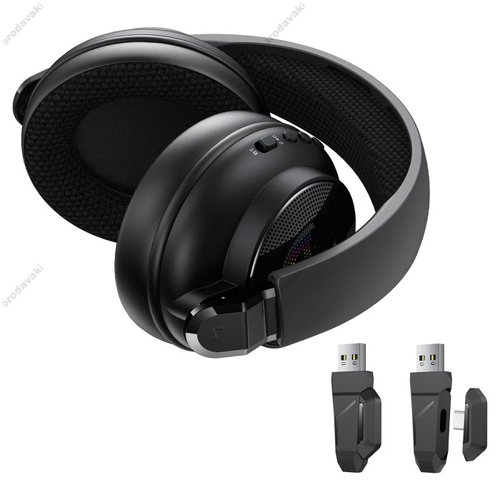 Бездротові Bluetooth навушники ACEFAST H15 RGB gaming wireless headset BT 6.0 Black