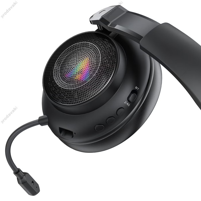 Бездротові Bluetooth навушники ACEFAST H15 RGB gaming wireless headset BT 6.0 Black