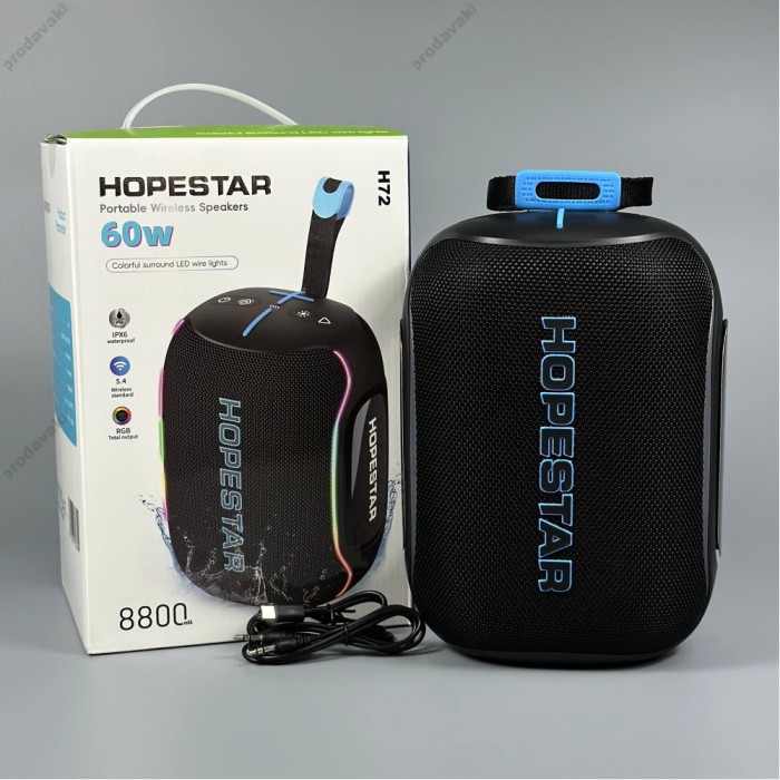 Портативна колонка Bluetooth Hopestar H72 60W Black
