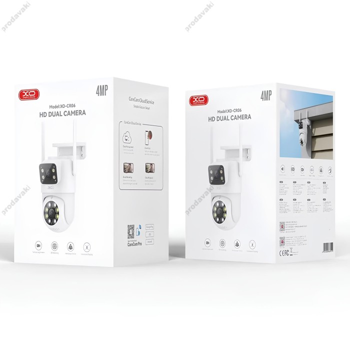 Камера відеоспостереження XO CR06 Dual Screen Outdoor Dome Camera White