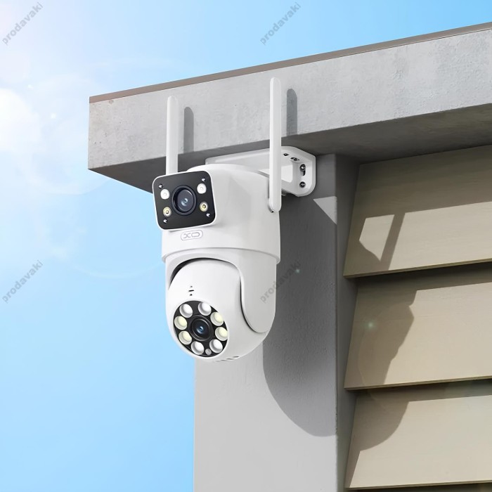 Камера відеоспостереження XO CR06 Dual Screen Outdoor Dome Camera White