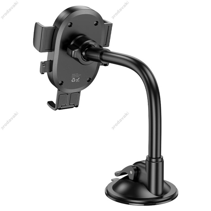 Автомобільний тримач Hoco H20 Mighty one-button car holder (windshield) Black