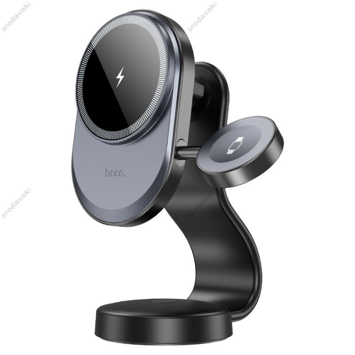 Автомобільний тримач із бездротовою зарядкою Hoco HW28 xcelso 2-in-1 wireless (center console) 15W Black