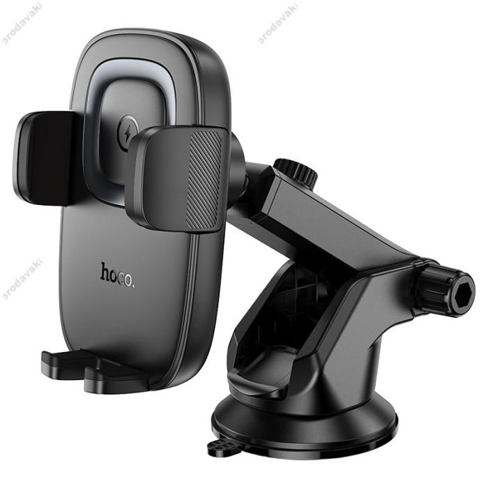 Автомобільний тримач із бездротовою зарядкою Hoco HW32 Crown push-type wireless Black