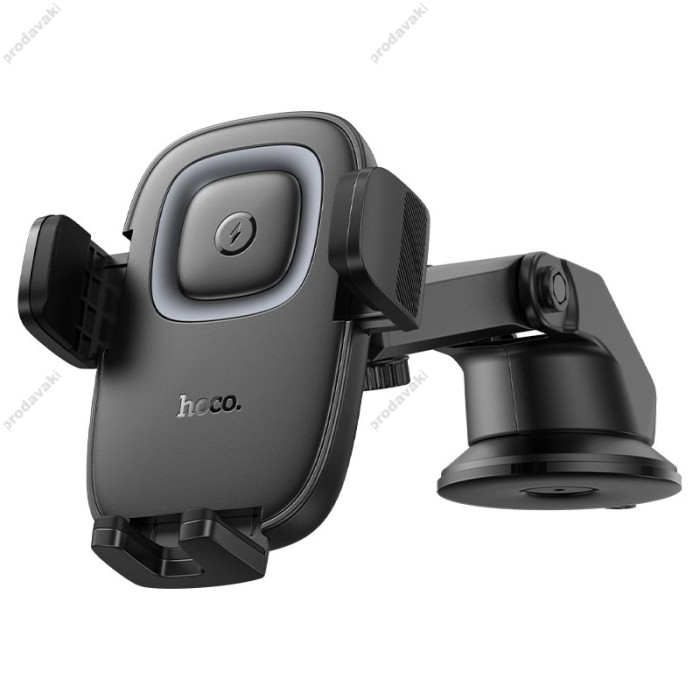 Автомобільний тримач із бездротовою зарядкою Hoco HW32 Crown push-type wireless Black