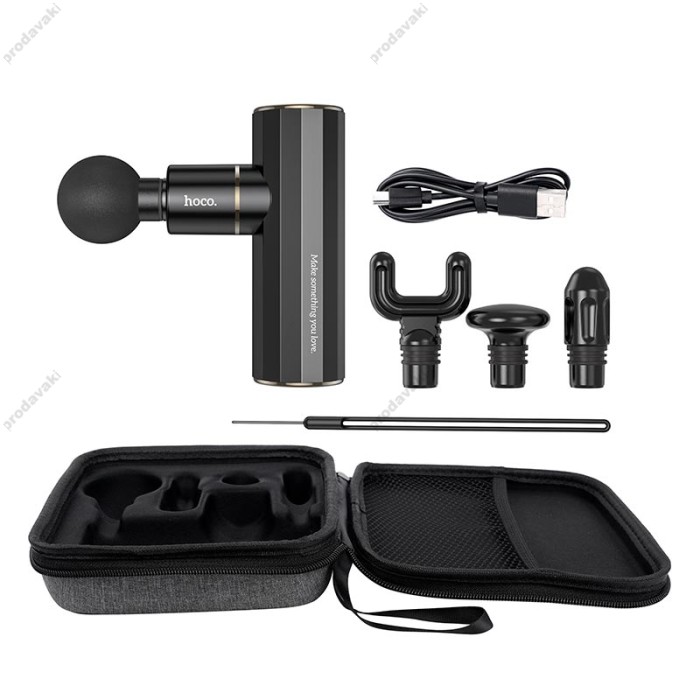 Фітнес-масажер для м'язів Hoco HP50 electric mini silent Massager 10h Black