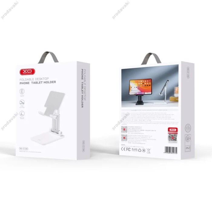 Настільний тримач XO C134 Flat plastic desktop tablet holder White