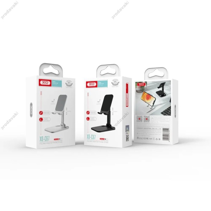 Настільний тримач XO C67 Aluminum alloy desktop holder for phone White