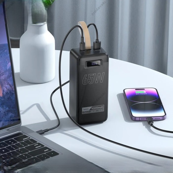 Повербанк портативний акумулятор Power bank Hoco DB82 Aquila 40000 mAh PD65W Black