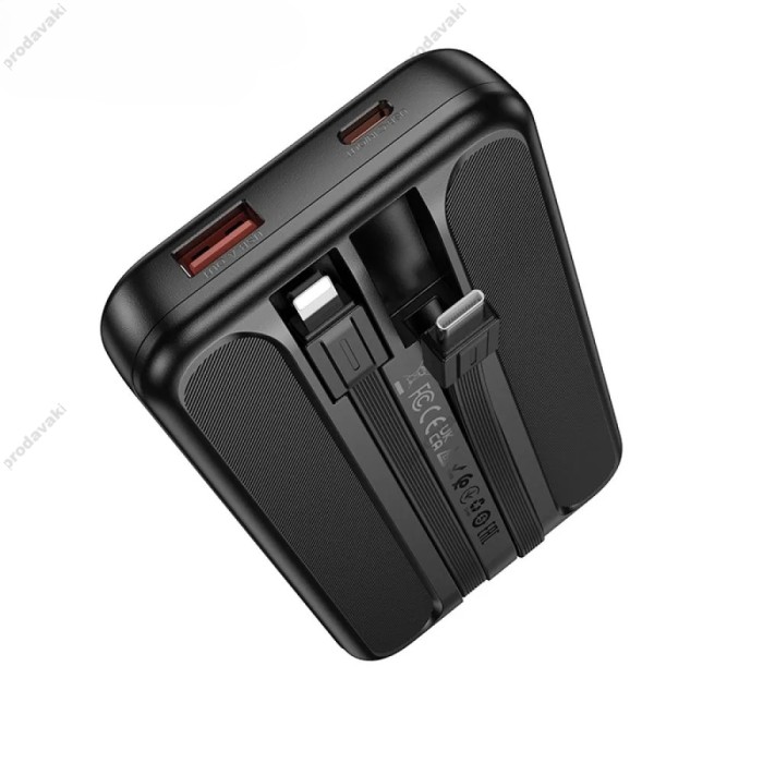Повербанк портативний акумулятор Power bank Hoco Q28 Victory with watch 22.5W 10000 mAh Black