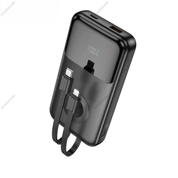 Повербанк портативний акумулятор Power bank Hoco Q28 Victory with watch 22.5W 10000 mAh Black