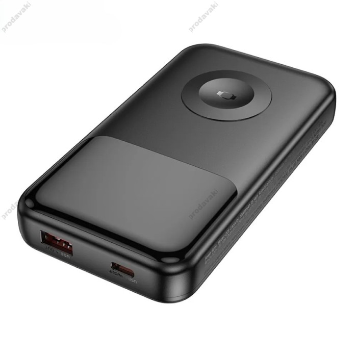 Повербанк портативний акумулятор Power bank Hoco Q28 Victory with watch 22.5W 10000 mAh Black