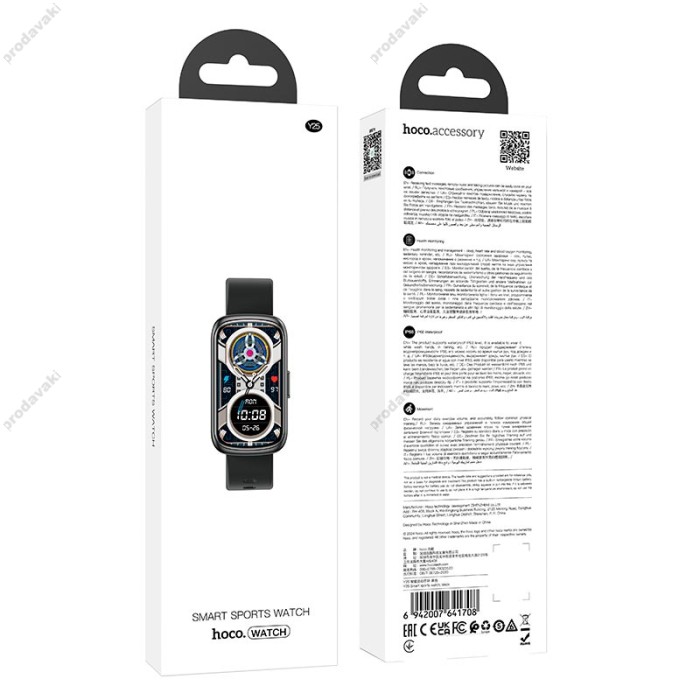 Смарт-годинник HOCO Y25 Screen IP68 Waterproof Smart Sports Watch black
