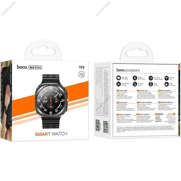 Смарт-годинник HOCO Y29 Screen Smart Sports Watch Call Version black