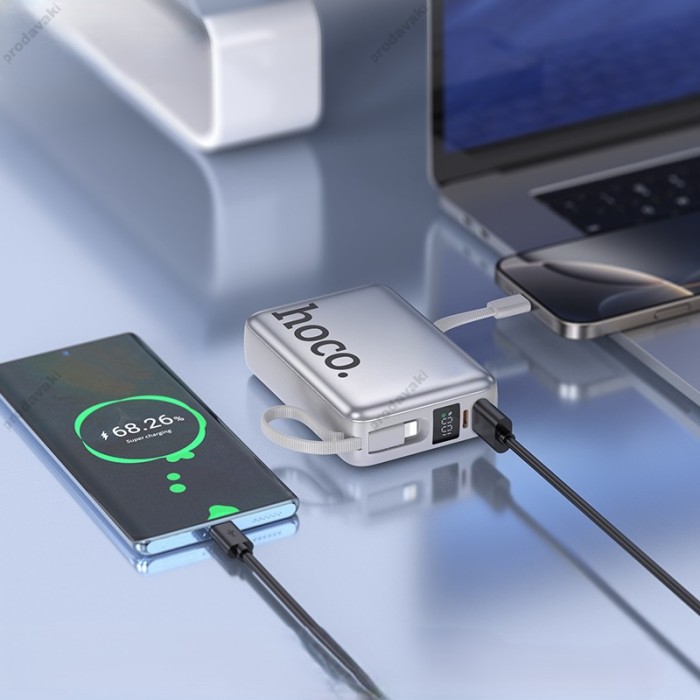 Повербанк портативний акумулятор Power Bank Hoco Q39 Eminente 22.5W 20000 mAh Silver