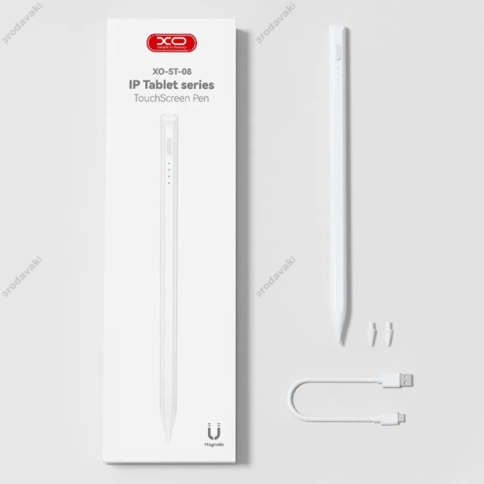 Стілус XO ST-08 Magnetic Capacitive Pen for Ipad Prevents False Contacts White