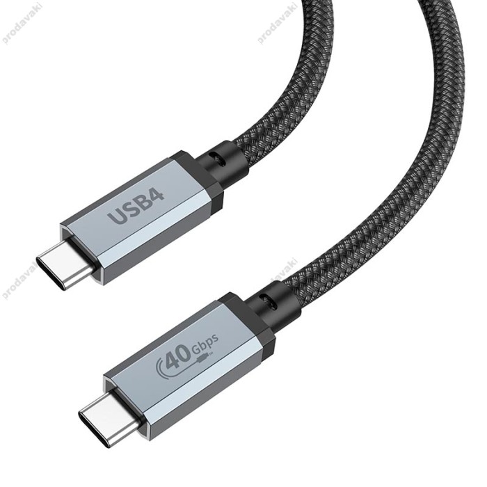 Кабель HOCO US05 USB4 HD high speed data cable Type-C to Type-C 100W 5A 1m Black