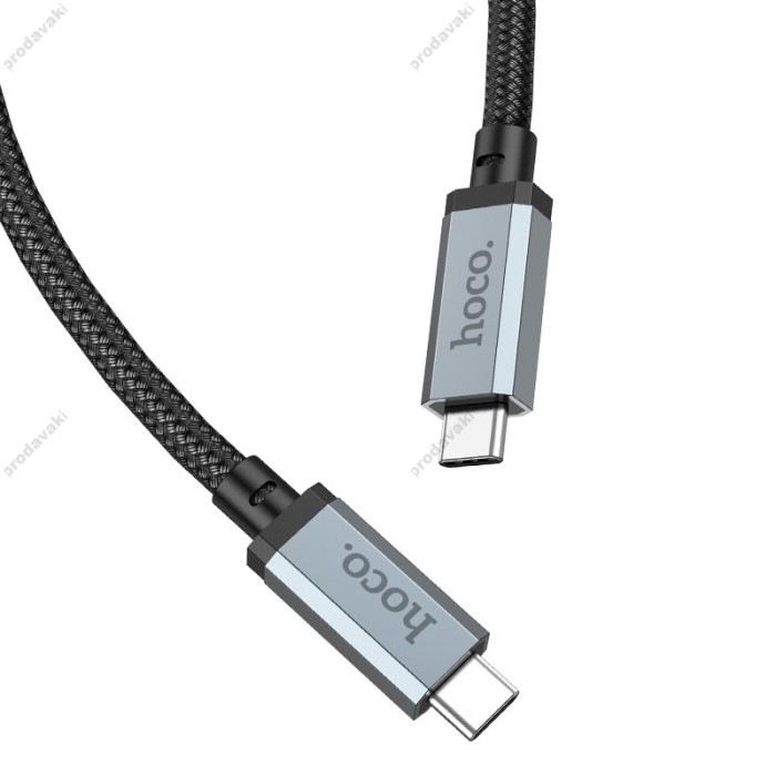 Кабель HOCO US05 USB4 HD high speed data cable Type-C to Type-C 100W 5A 1m Black