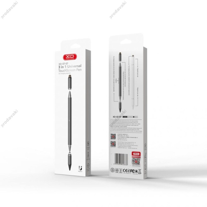 Стілус XO ST-07 3 in 1touch-sensitive Capacitor Pen Чорний