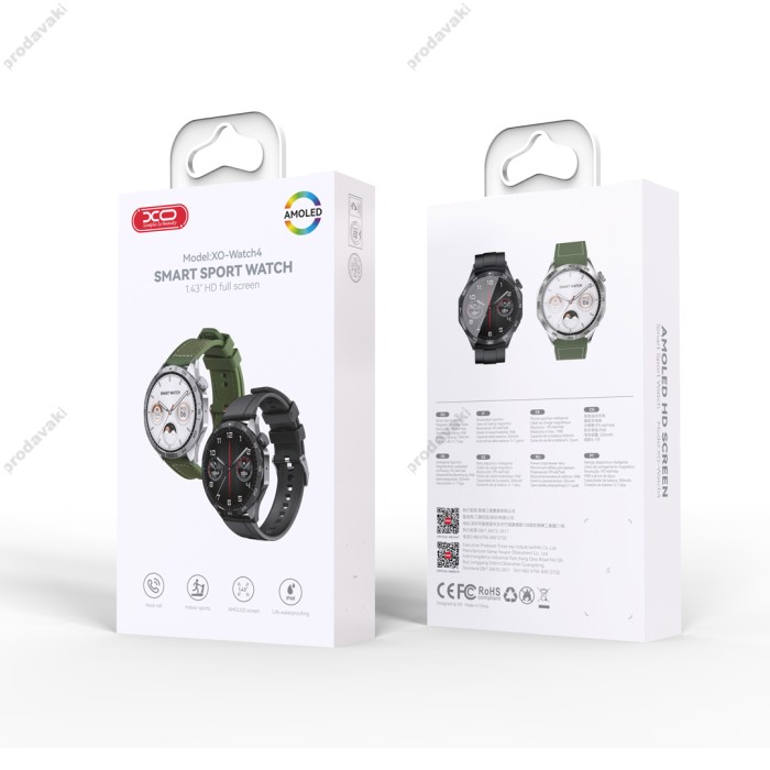 Смарт-годинник XO Watch 4 AMOLED Smart Sports Call Watch Silver