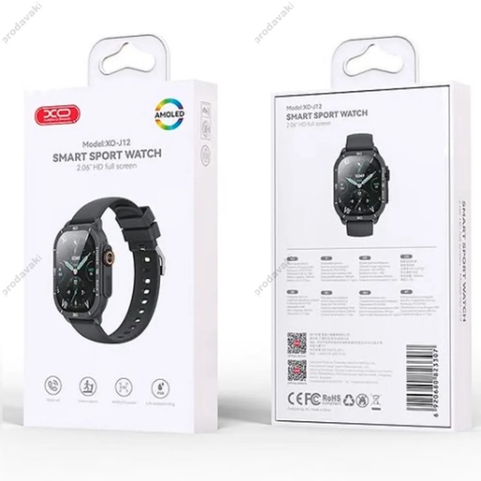 Смарт-годинник (Smart Watch) XO J12 AMOLED Screen Smart Sports Talking Watch Black