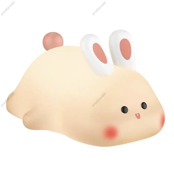 Нічний світильник HOCO HX16 Silicone Big Face Rabbit lamp 7h White