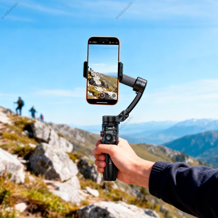 Трехосьовий стабілізатор (стедікам) Hoco K91 Three-axis intelligent gimbal app tripod Black