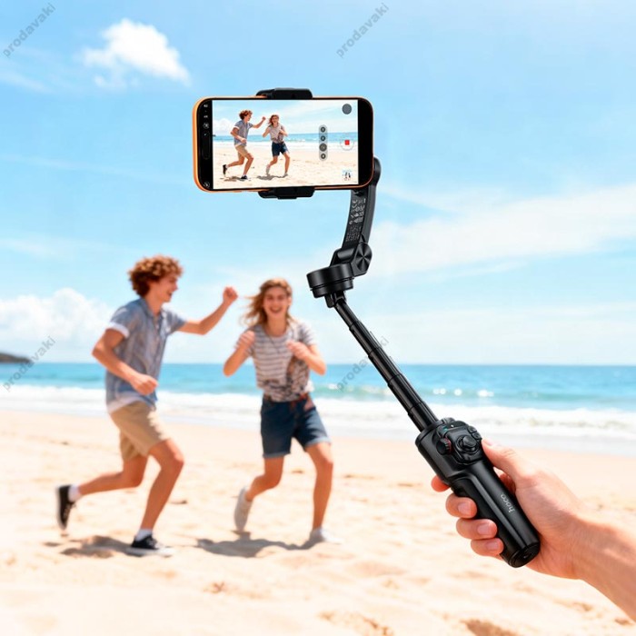 Трехосьовий стабілізатор (стедікам) Hoco K91 Three-axis intelligent gimbal app tripod Black