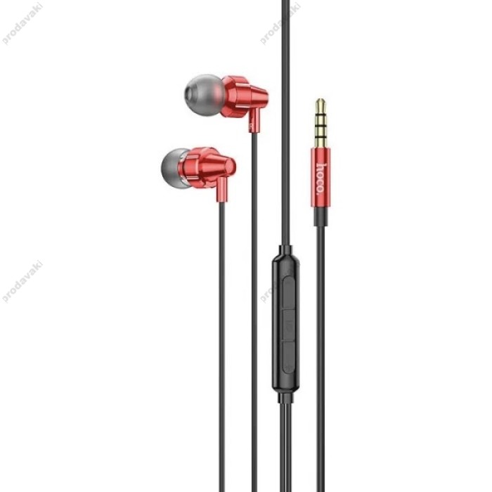 Дротові навушники HOCO M90 Delight wired digital earphone with microphone 3.5mm Red