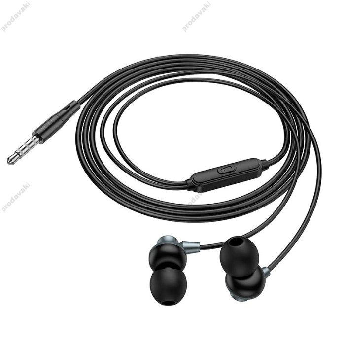 Дротові навушники HOCO M98 Delighted metal universal earphones with microphone 3.5mm Black