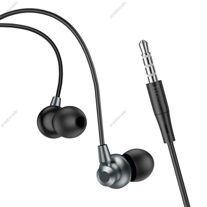 Дротові навушники HOCO M98 Delighted metal universal earphones with microphone 3.5mm Black