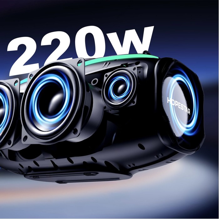 Портативна колонка Bluetooth Hopestar H90 з мікрофоном 220W Black