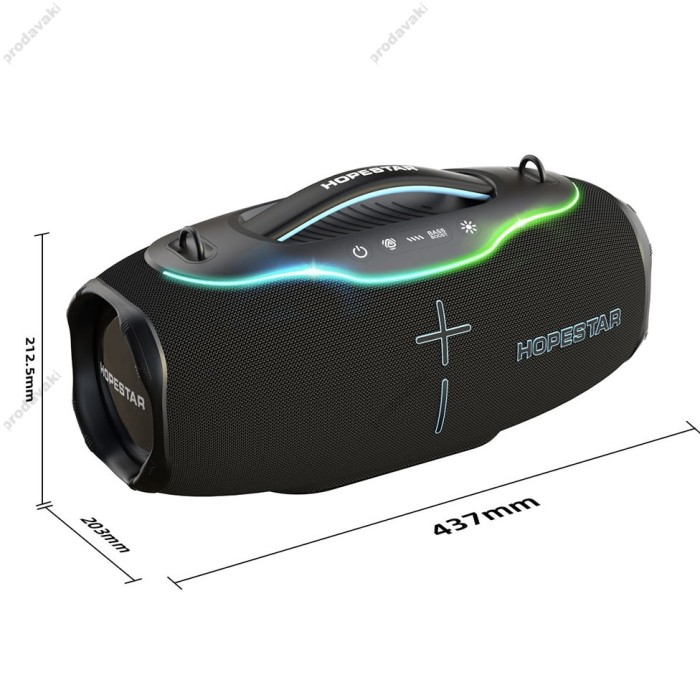 Портативна колонка Bluetooth Hopestar H90 з мікрофоном 220W Black