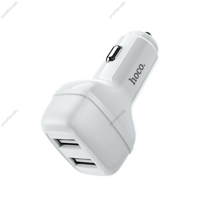 Автомобільний зарядний пристрій Hoco Z36 Leader Type-C Cable 2USB 2.4A White
